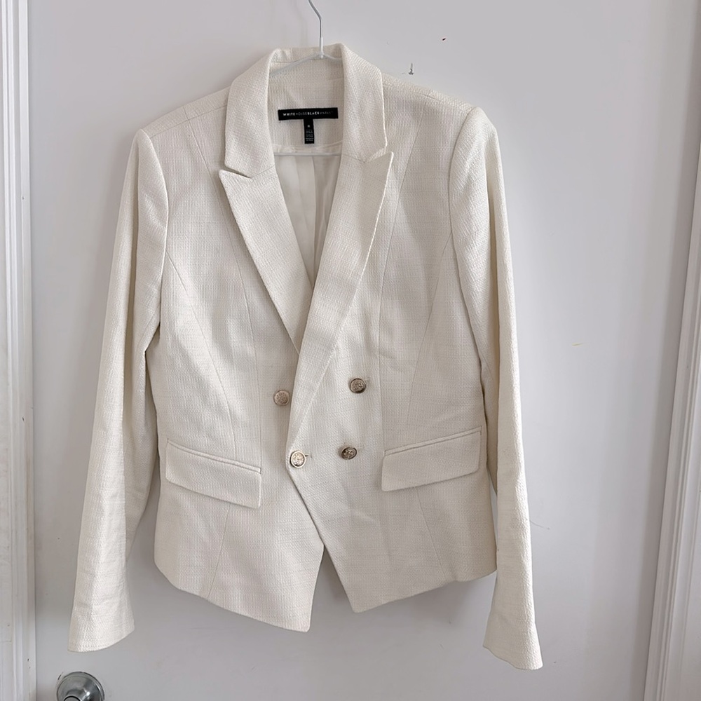 White House, Black market preppy nautical, white blazer.